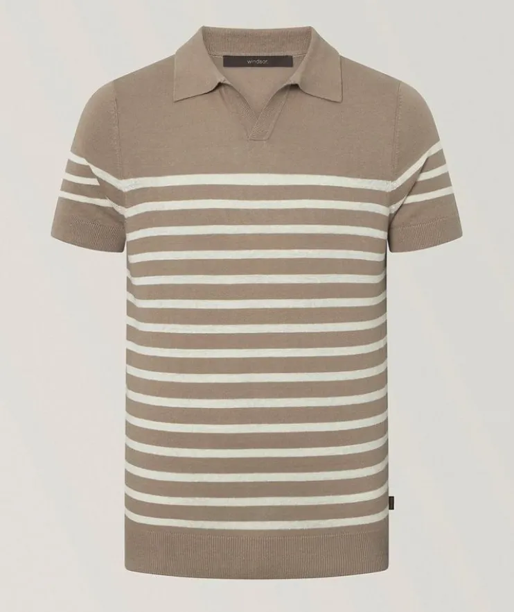 Lindo Stripe Cotton Knit Polo