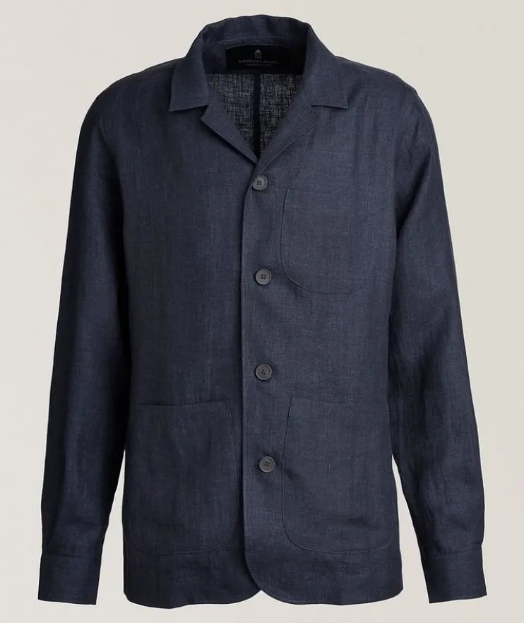 Linen Twill D-Constructed Shirt Jacket