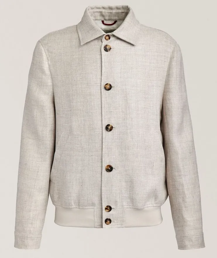 Linen, Wool & Silk Blouson Jacket