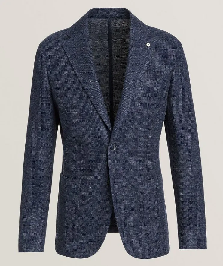 Linen-Cotton Jersey Sport Jacket