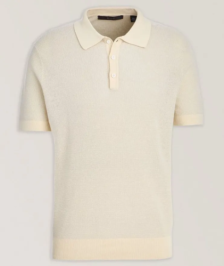 Linen-Cotton Mélange Knit Polo