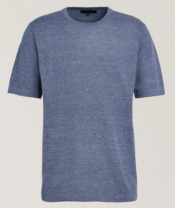 Linen-Silk Knit T-Shirt