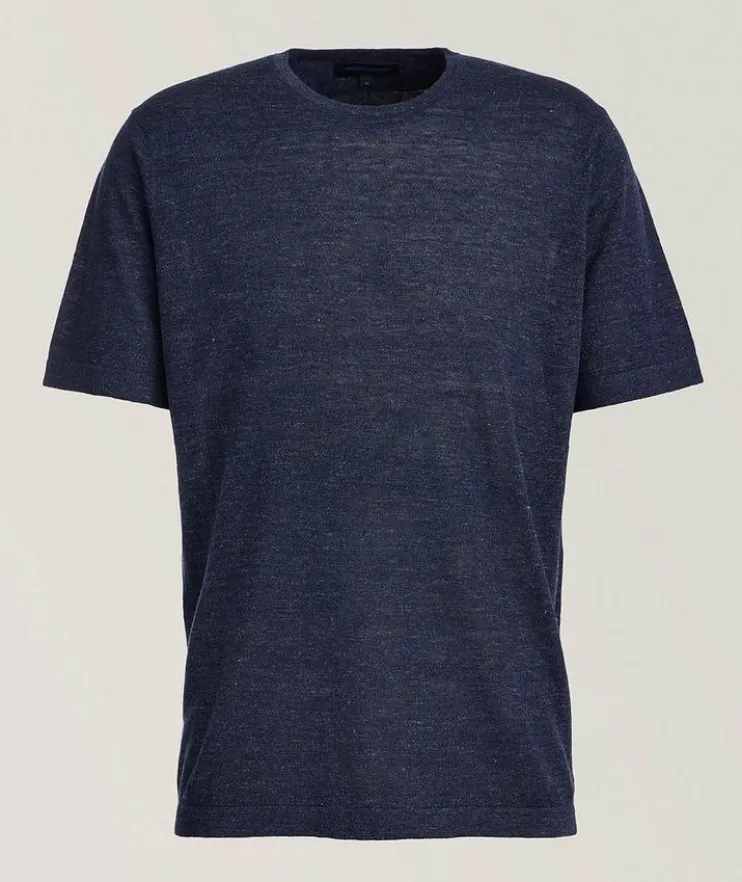 Linen-Silk Knit T-Shirt