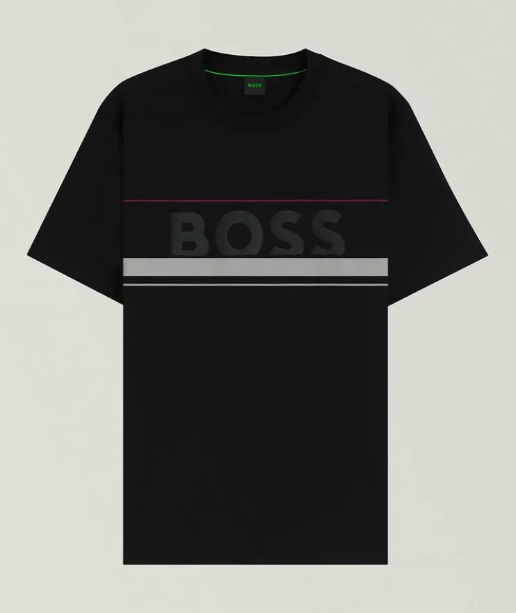 Logo & Stripe Cotton Jersey T-Shirt