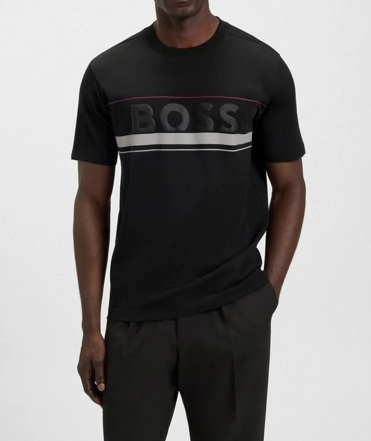 Logo & Stripe Cotton Jersey T-Shirt