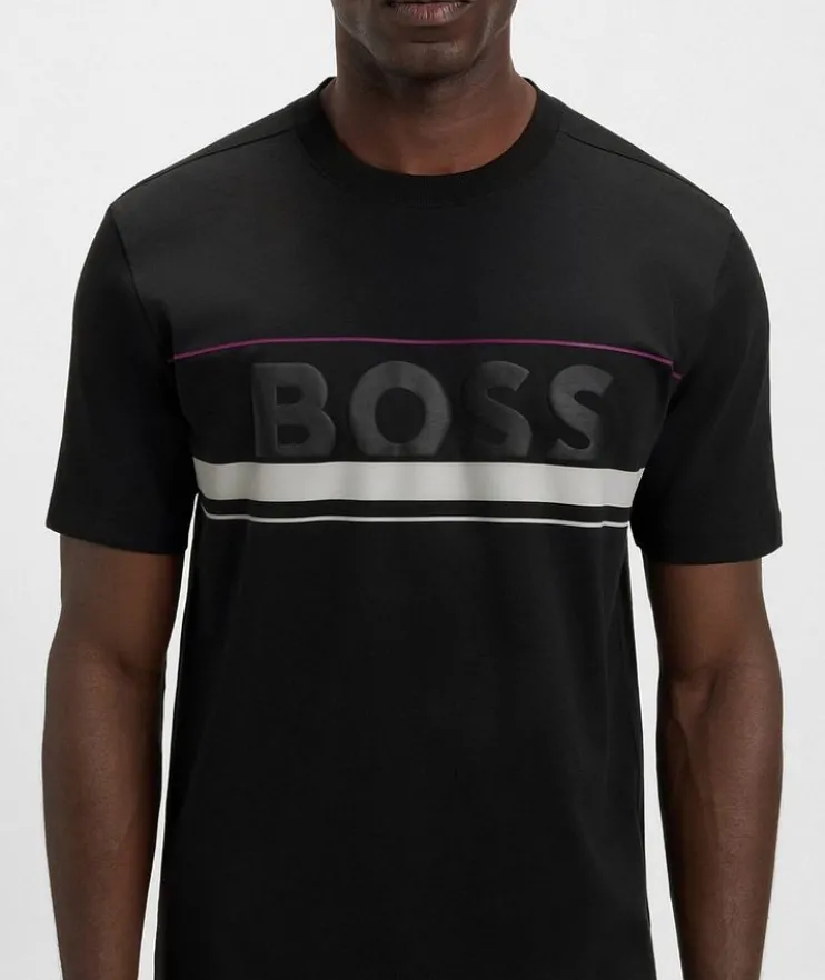 Logo & Stripe Cotton Jersey T-Shirt