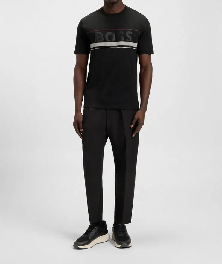 Logo & Stripe Cotton Jersey T-Shirt