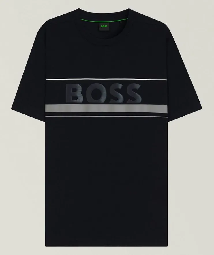 Logo & Stripe Cotton Jersey T-Shirt