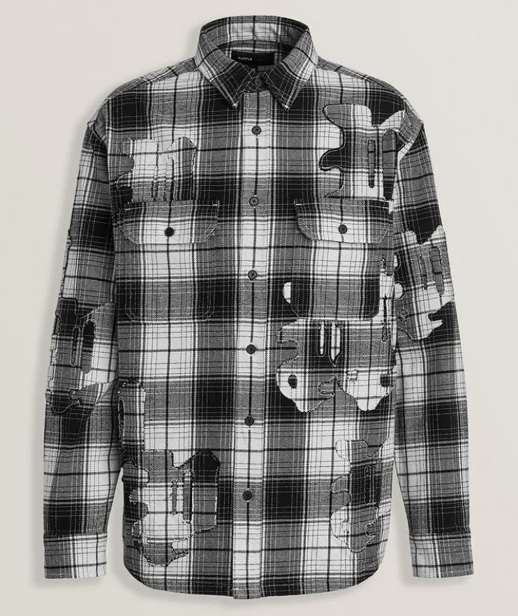 Logo Applique Plaid Flannel Shirt