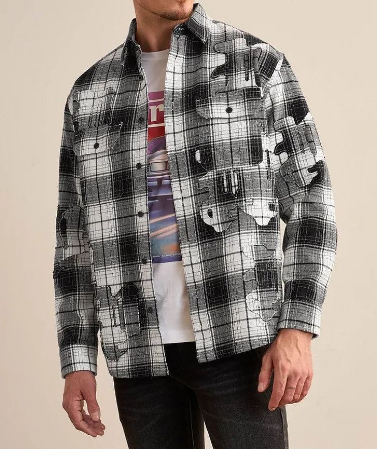 Logo Applique Plaid Flannel Shirt