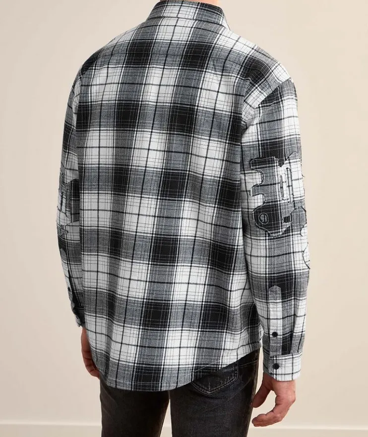 Logo Applique Plaid Flannel Shirt
