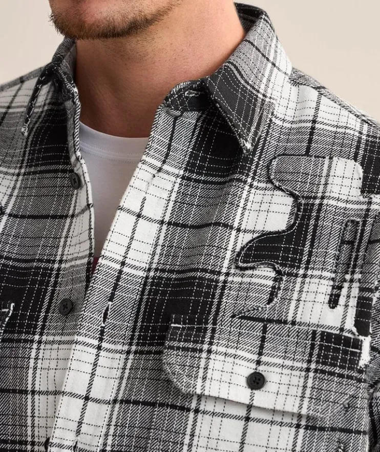 Logo Applique Plaid Flannel Shirt