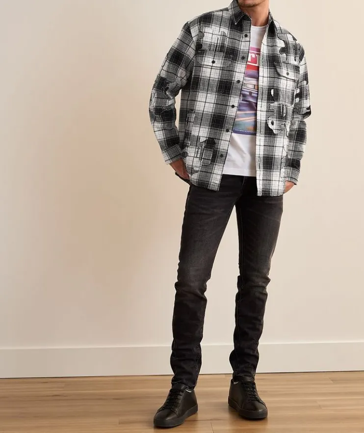 Logo Applique Plaid Flannel Shirt