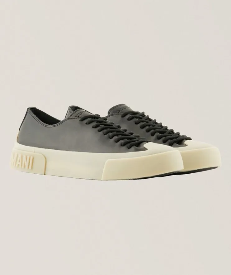 Logo Embossed Leather Sneakers