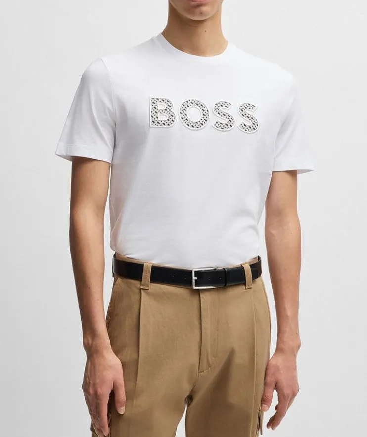 Logo Embroidered Cotton Jersey T-Shirt