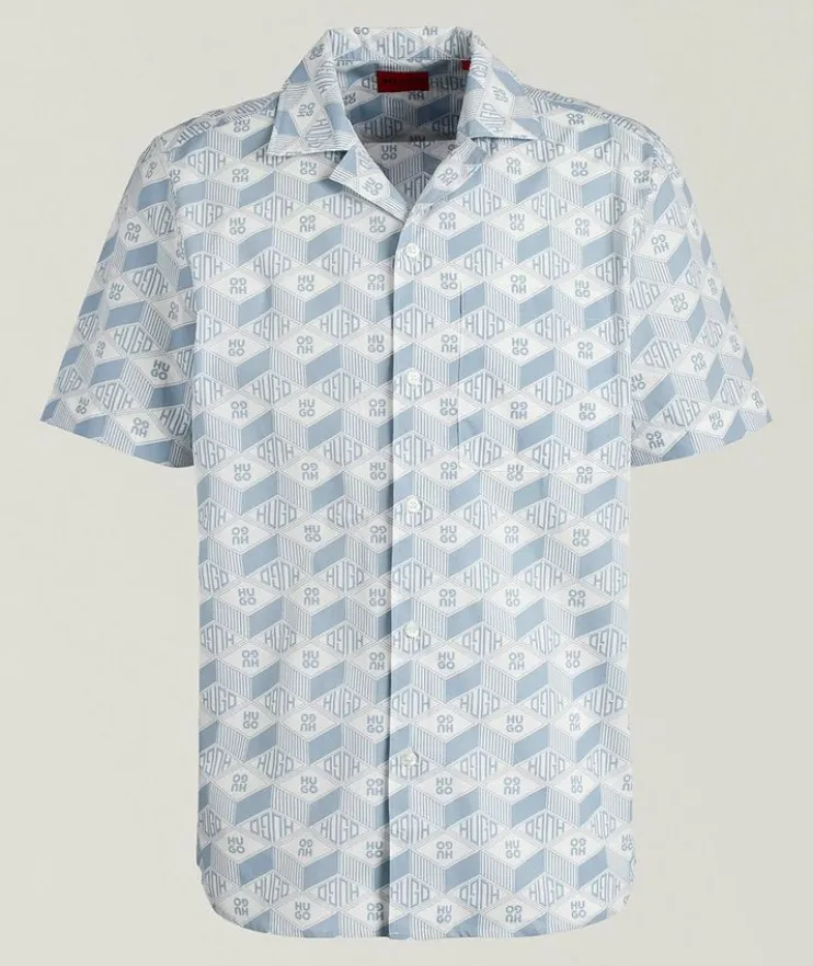 Logo Graphic Print Camp Shirt