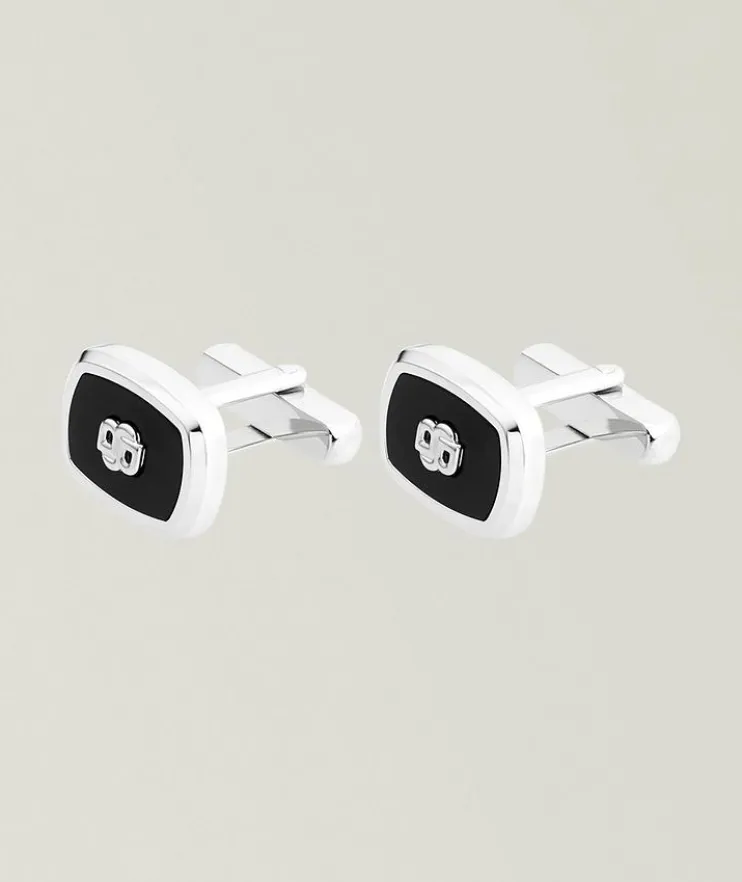 Logo Insert Enamel Rectangle Cufflinks