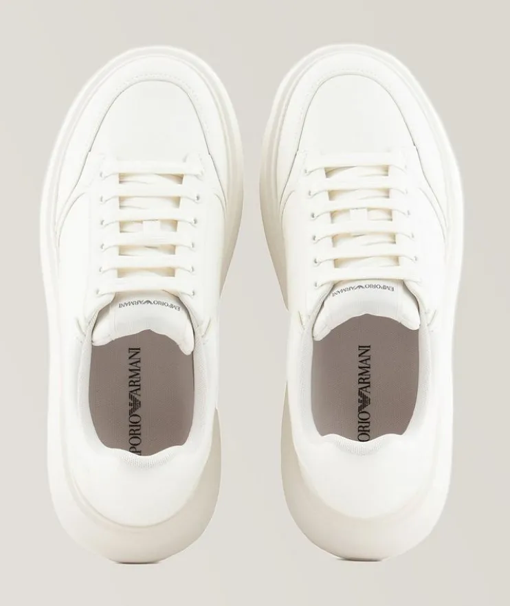 Logo Print Leather Sneakers