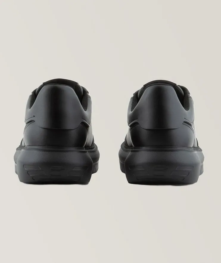 Logo Print Leather Sneakers