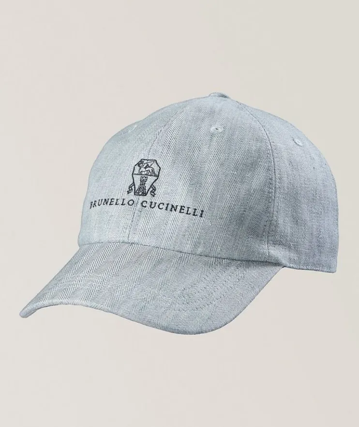 Logo Script Linen Baseball Cap