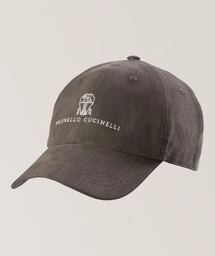 Logo Script Linen Baseball Cap