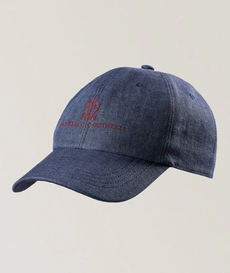 Logo Script Linen Baseball Cap