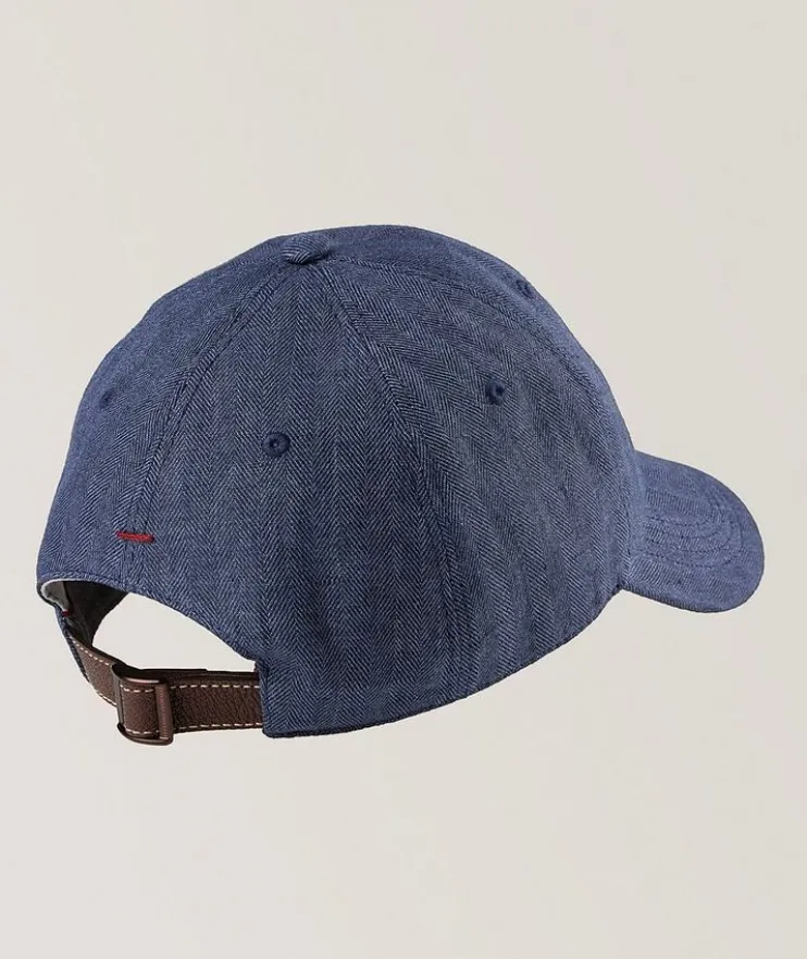 Logo Script Linen Baseball Cap