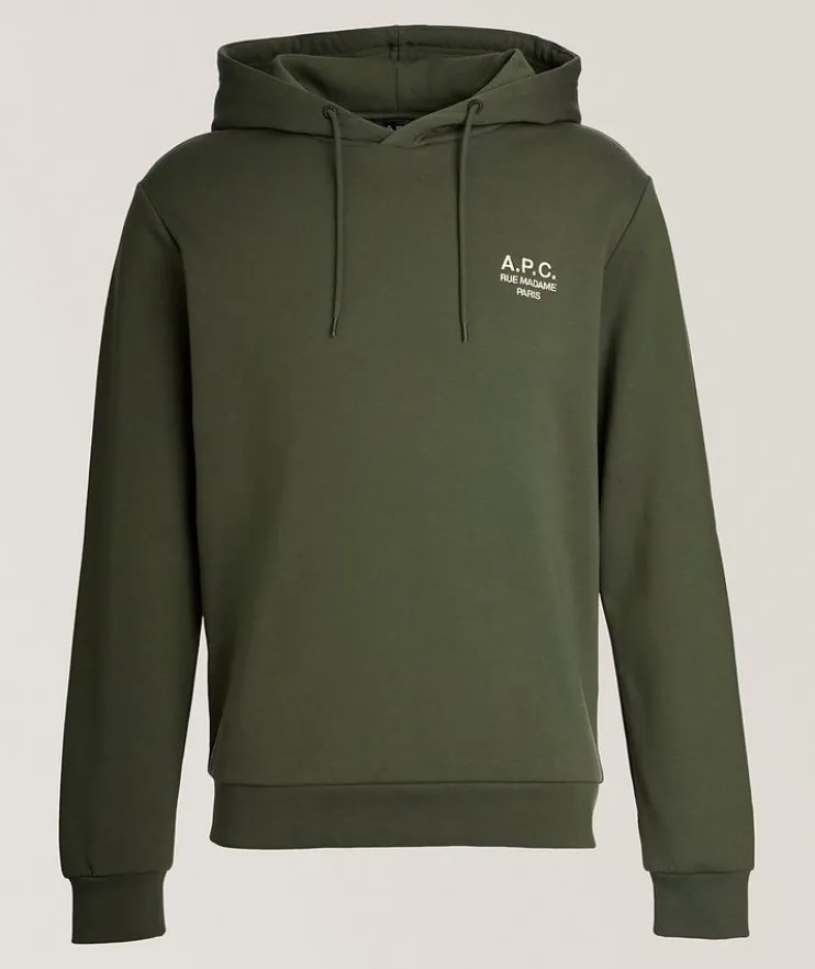 Logo Stretch-Cotton Hooded Sweater