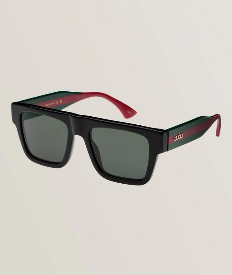 Logo Stripe Square Sunglasses