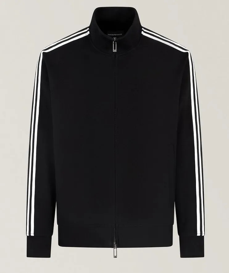 Logo Zip-Up Stretch Cotton-Modal Sweatshirt