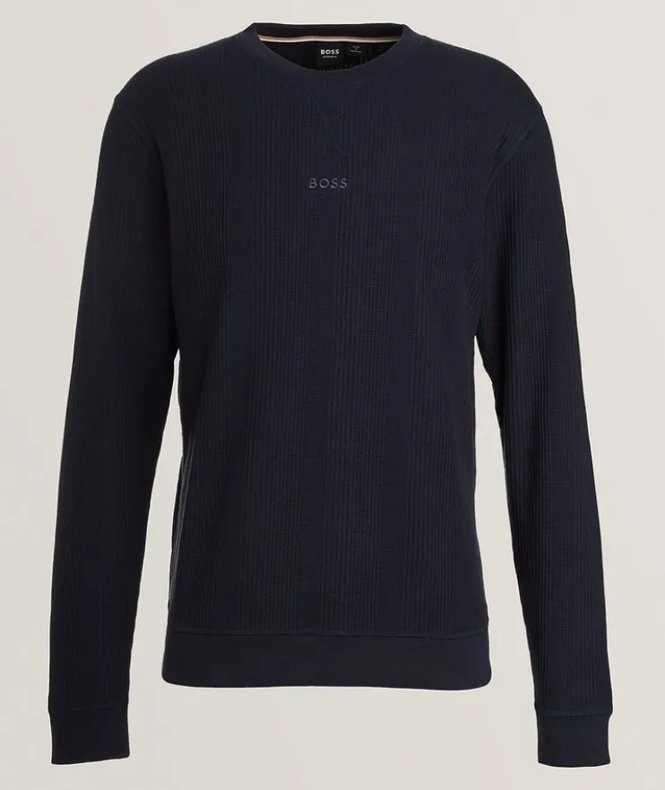 Logo-Embroidered Waffle Knit Sweatshirt