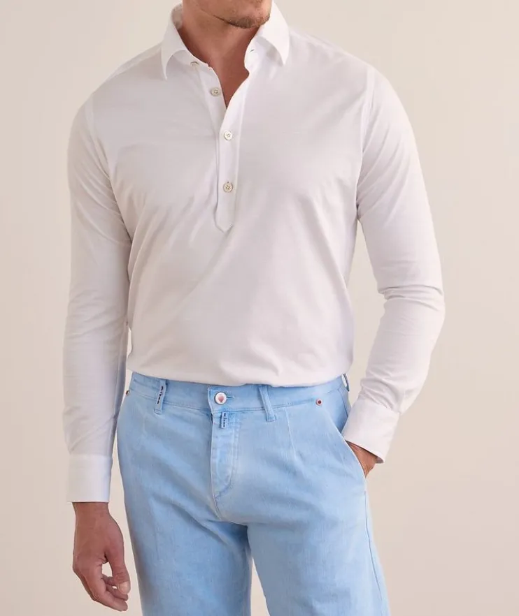 Long Placket Cotton Polo