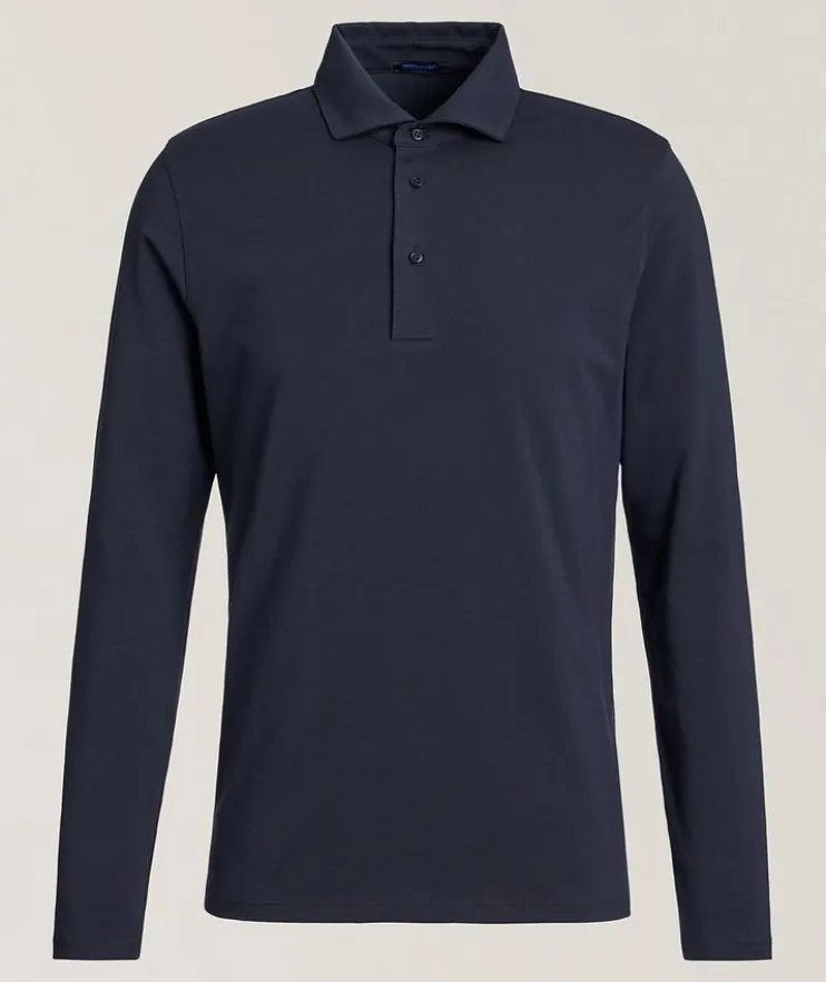 Long-Sleeve Stretch-Pima Cotton Polo