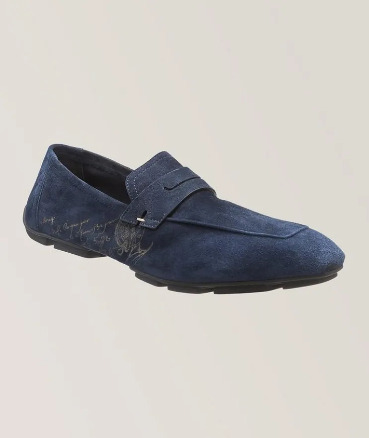 Lorenzo Scritto Suede Driving Loafers