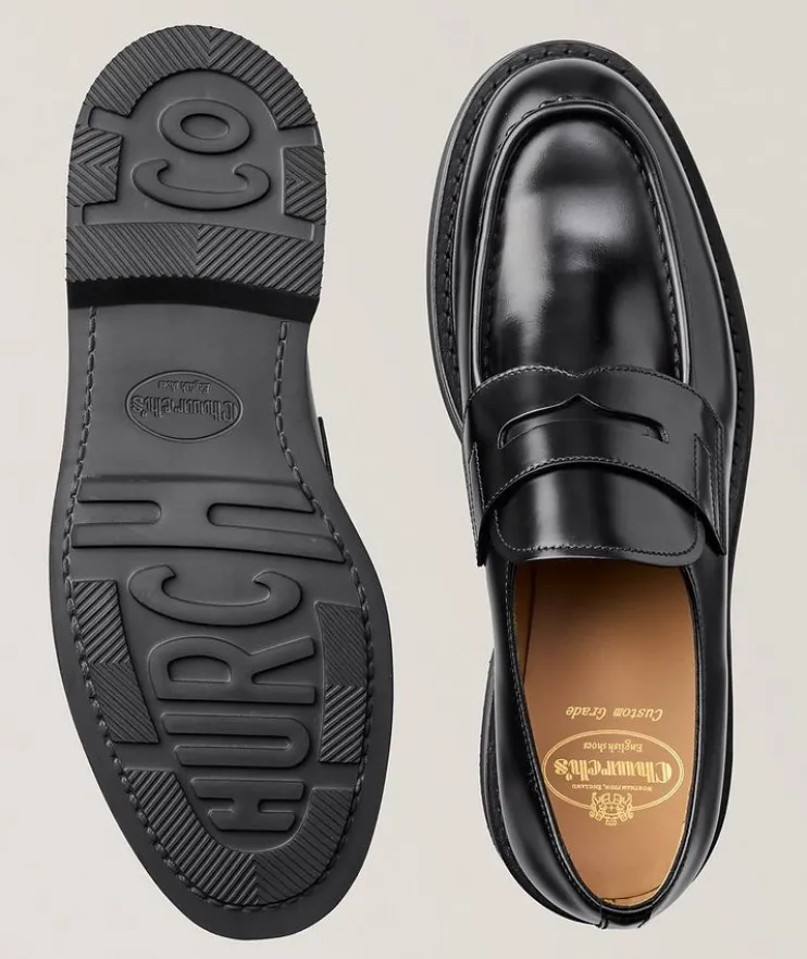 Lynton Polished Leather Penny Loafers