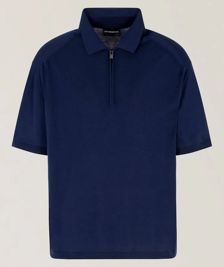 Lyocell-Blend Quarter-Zip Polo Sweater