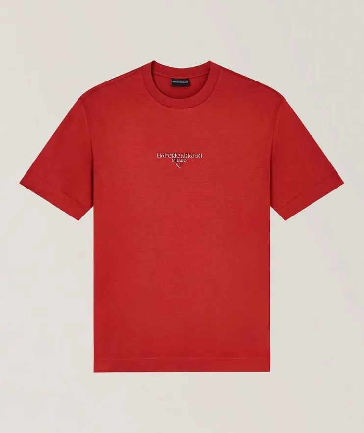 Lyocell-Cotton Blend 3D-Effect T-Shirt