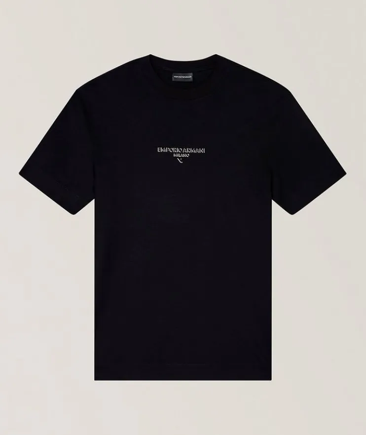 Lyocell-Cotton Blend 3D-Effect T-Shirt