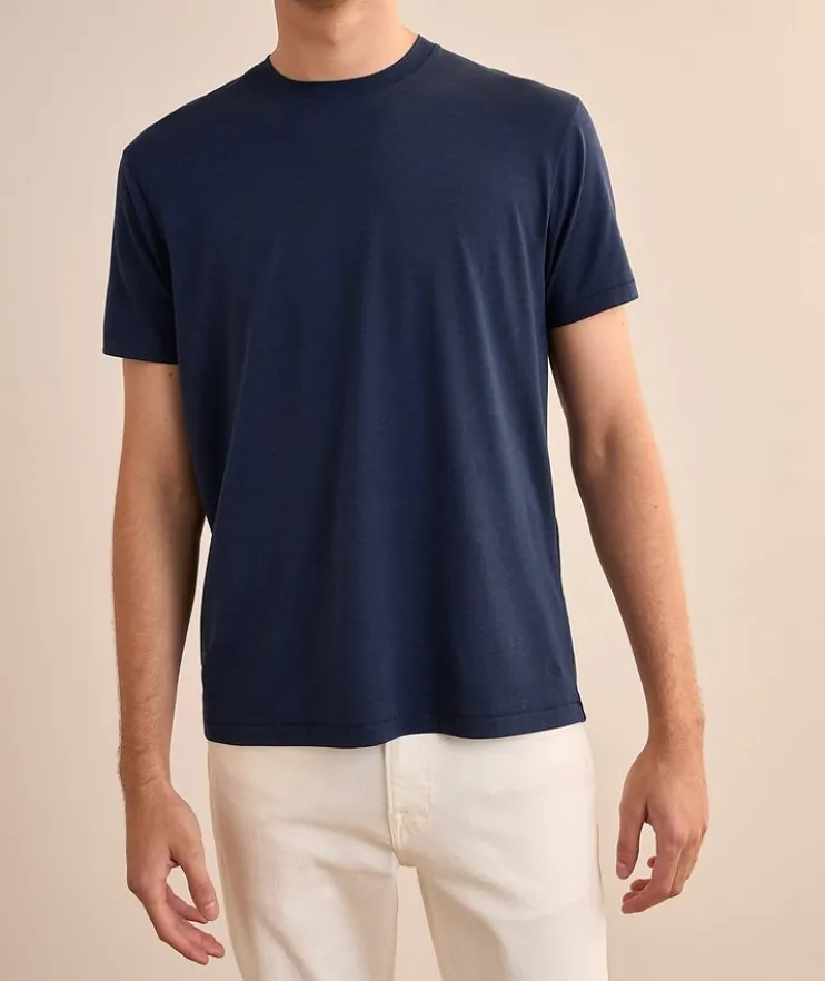 Lyocell-Cotton Crewneck T-Shirt