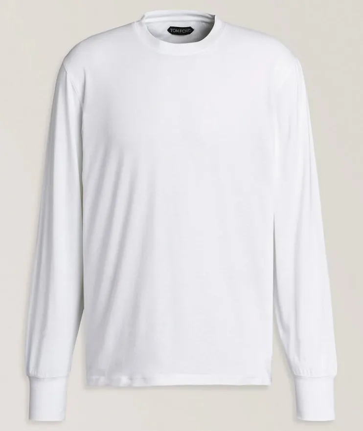 Lyocell-Cotton Crewneck T-Shirt