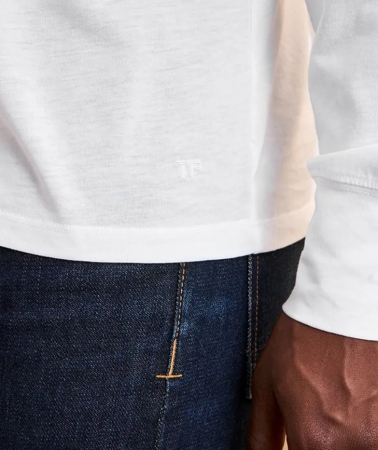 Lyocell-Cotton Crewneck T-Shirt