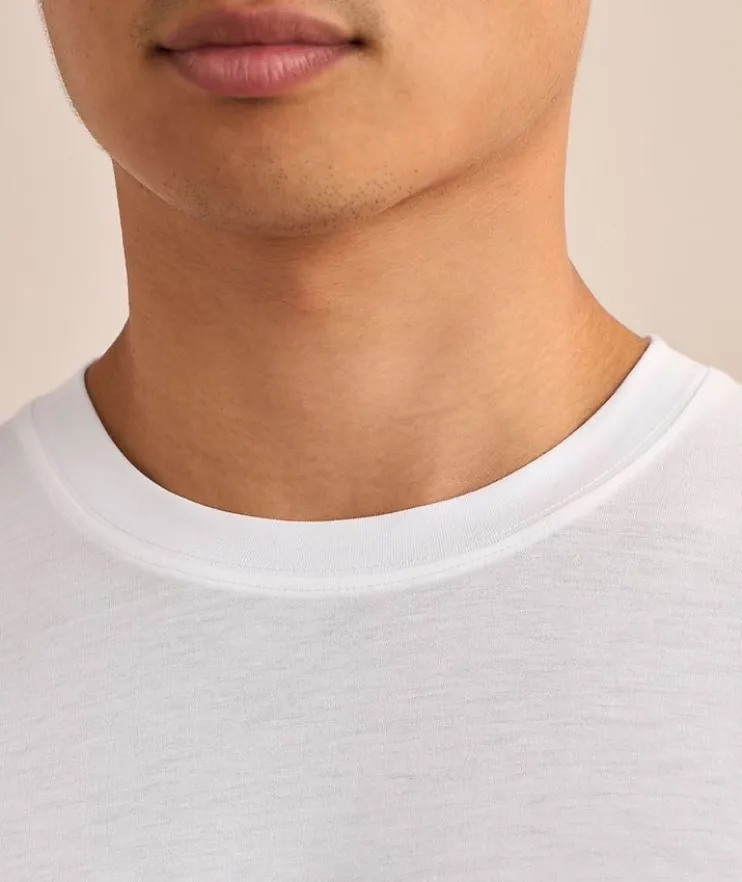 Lyocell-Cotton Crewneck T-Shirt