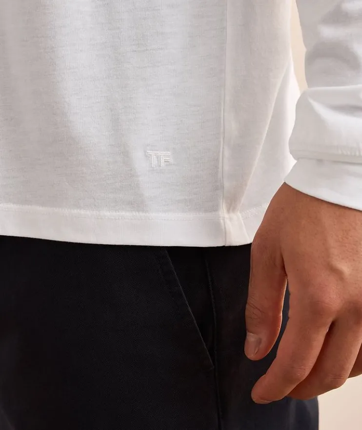 Lyocell-Cotton Crewneck T-Shirt