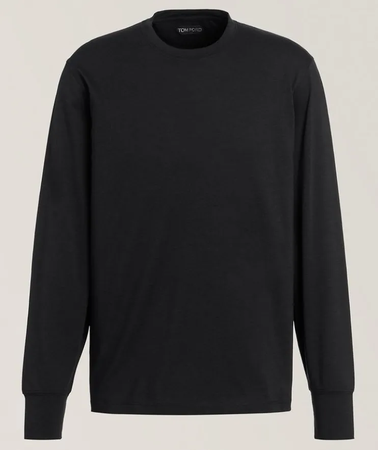 Lyocell-Cotton Crewneck T-Shirt