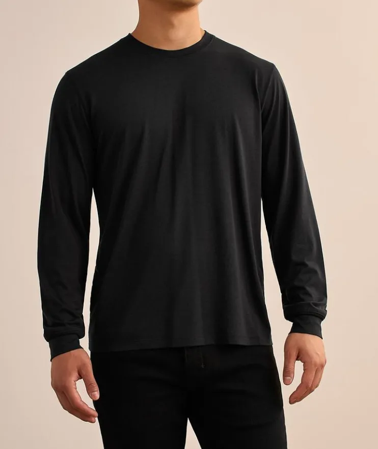 Lyocell-Cotton Crewneck T-Shirt