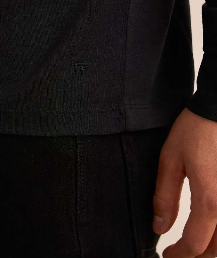 Lyocell-Cotton Crewneck T-Shirt