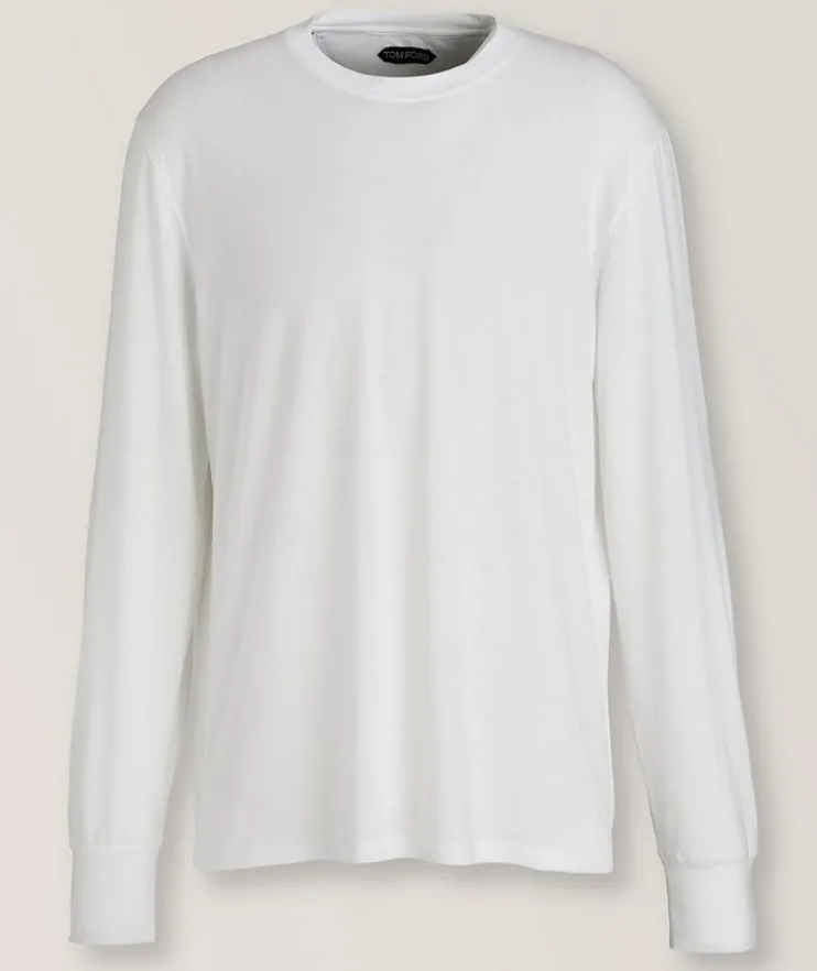 Lyocell-Cotton Long-Sleeve T-Shirt