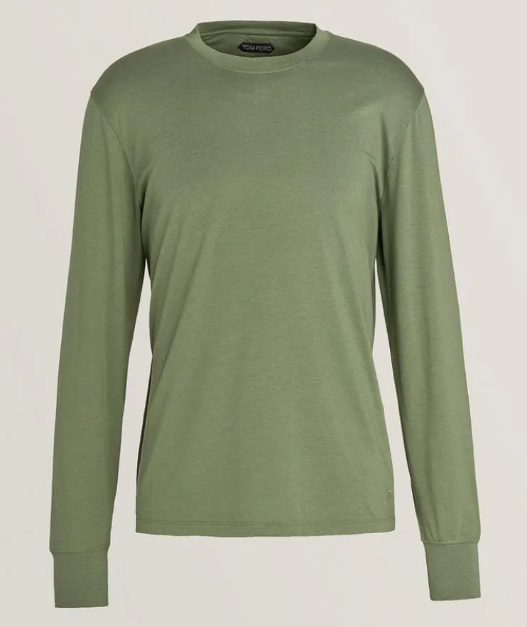 Lyocell-Cotton Long-Sleeve T-Shirt