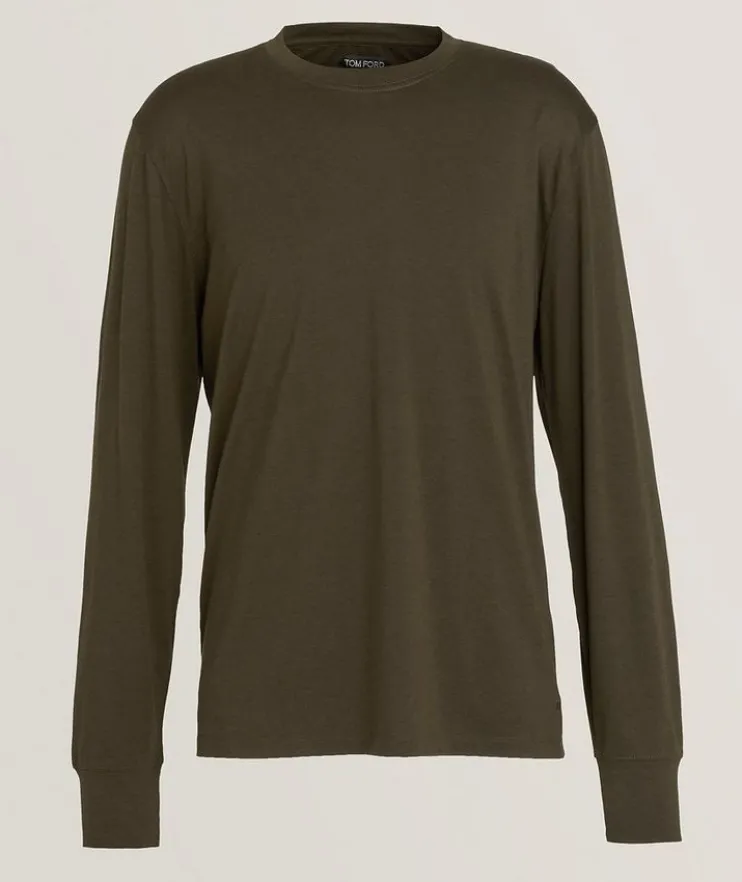 Lyocell-Cotton Long-Sleeve T-Shirt