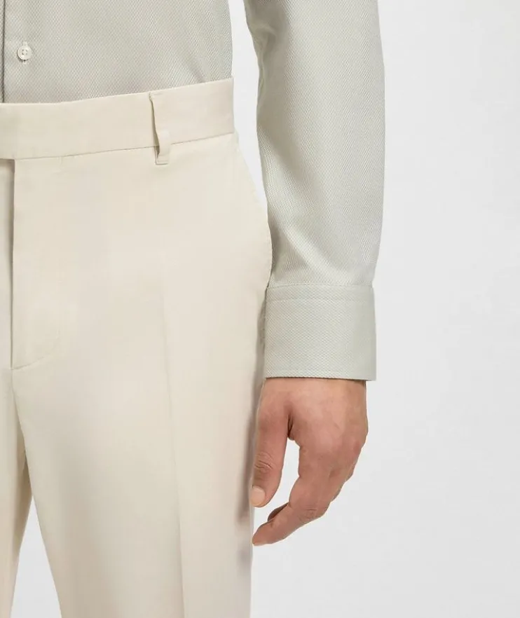 Lyocell-Cotton Tapered Pants
